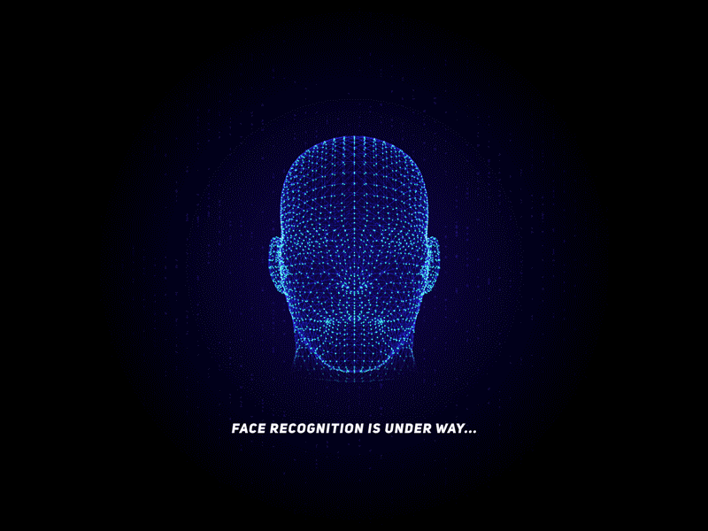 Animated face recognition illustration